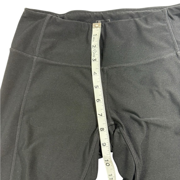 Bundle of 2 Cropped Leggings SzSm Black Gray Rouched Side Hem - Picture 13 of 14